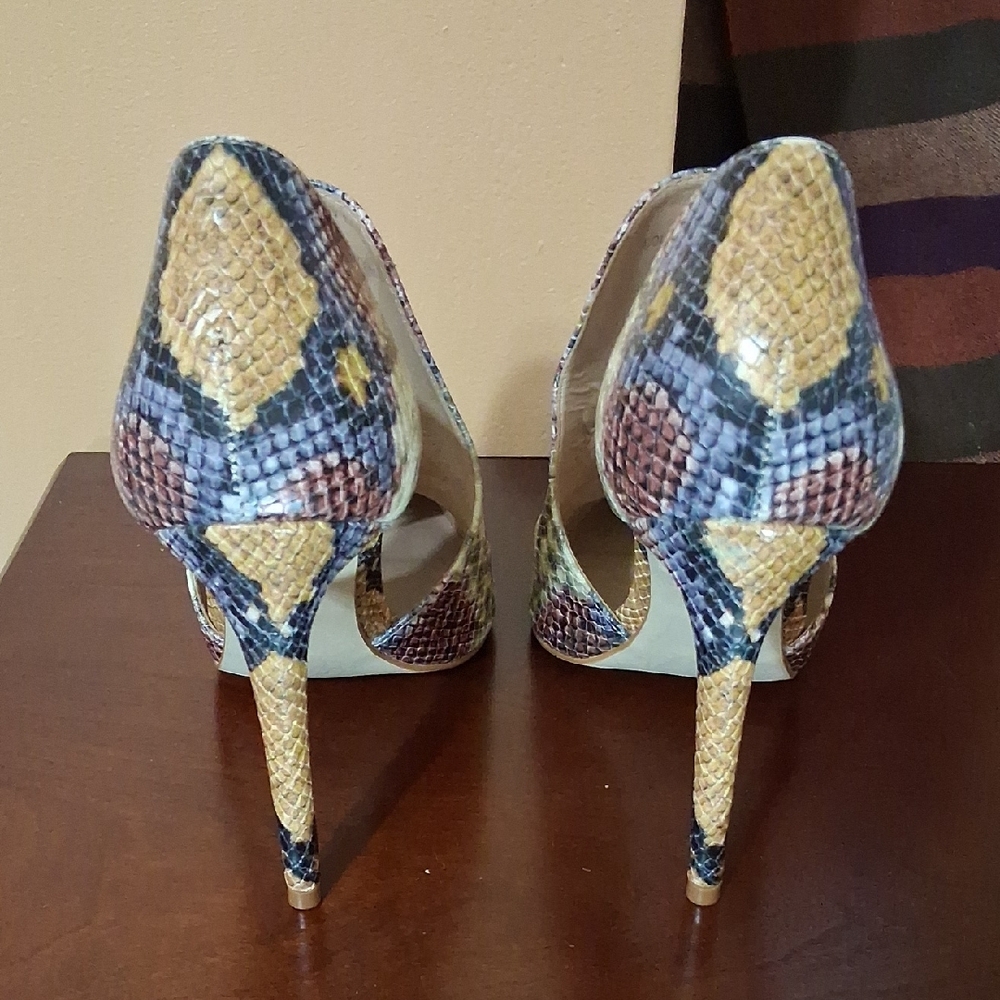 Steve Madden DOLLY/DOLL01S1. Multicolor Snakeskin Heels. 7 1/2M. Made In Brazil. - Picture 5 of 14